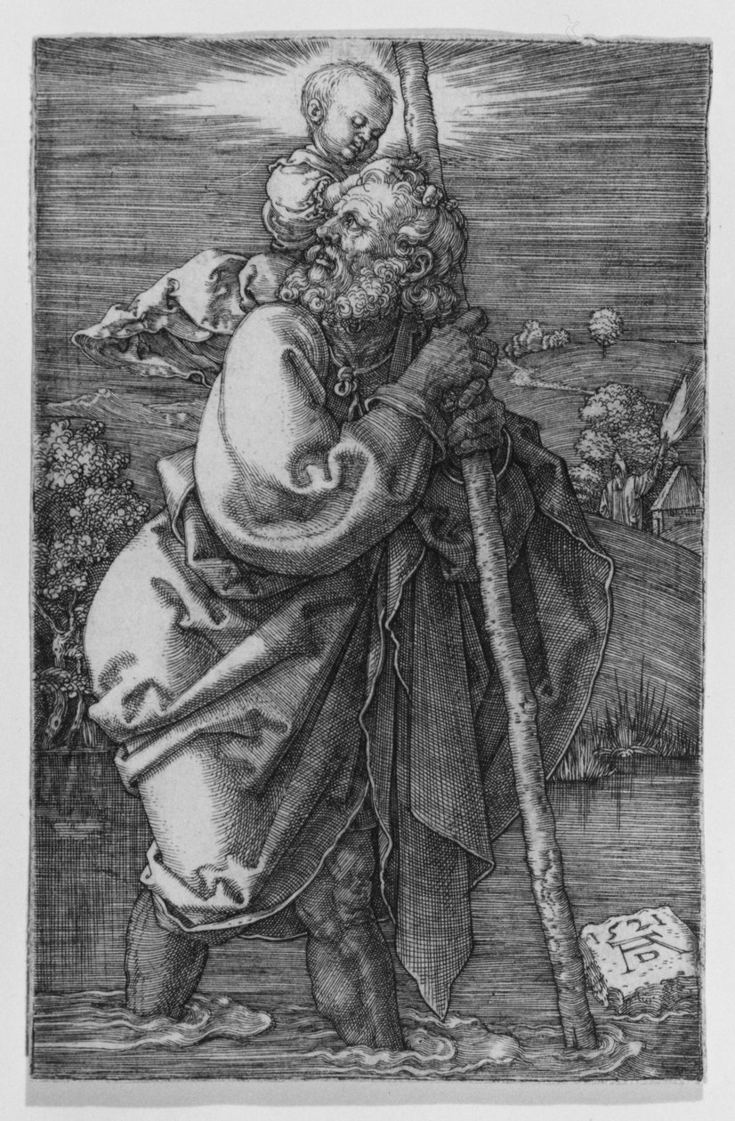 San Cristoforo rivolto verso sinistra da Albrecht Dürer