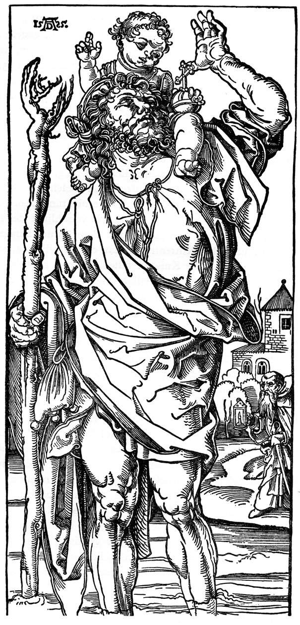 San Cristoforo che porta il Bambino Gesù da Albrecht Dürer