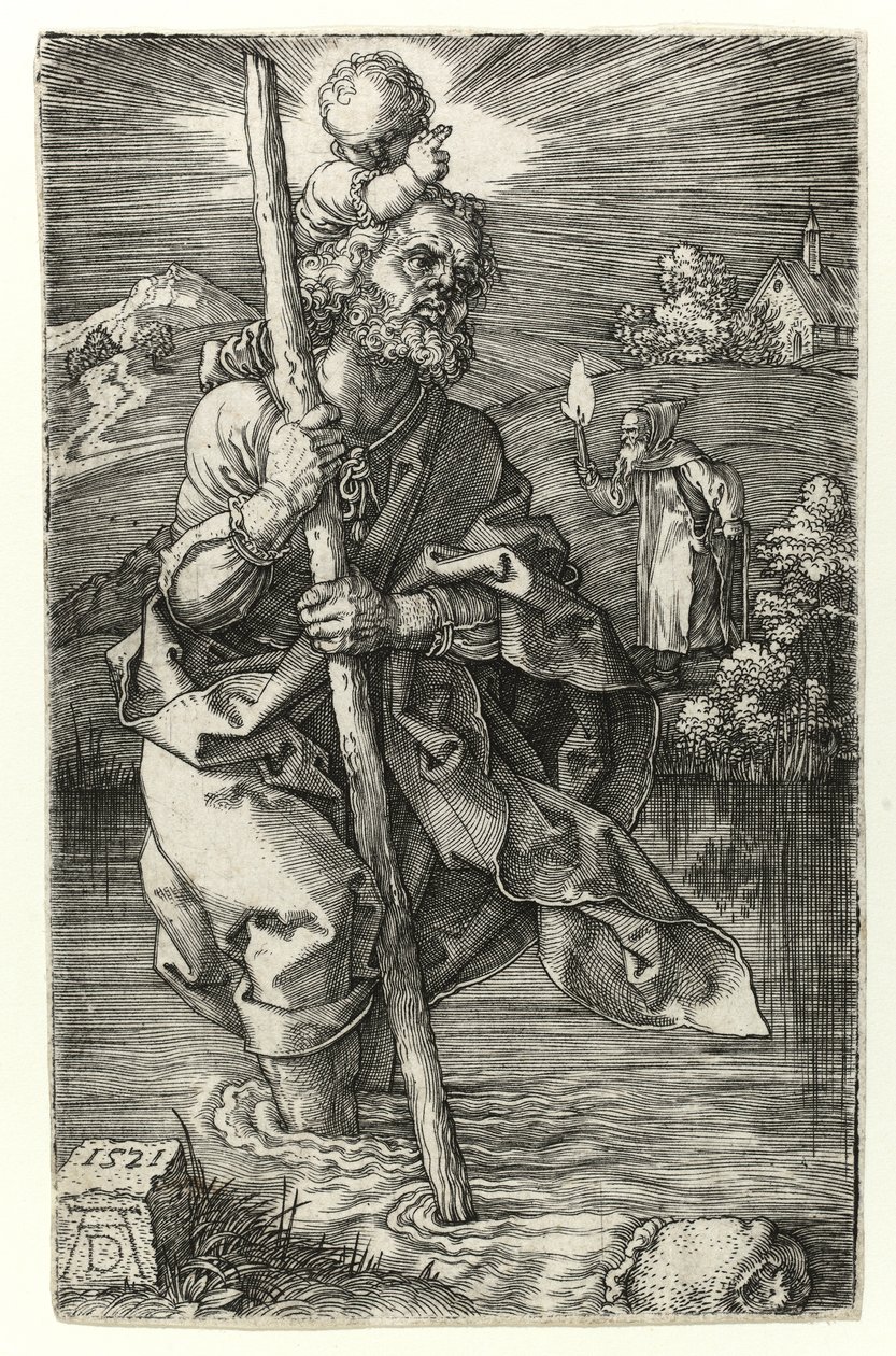 San Cristoforo rivolto a destra, 1521 da Albrecht Dürer