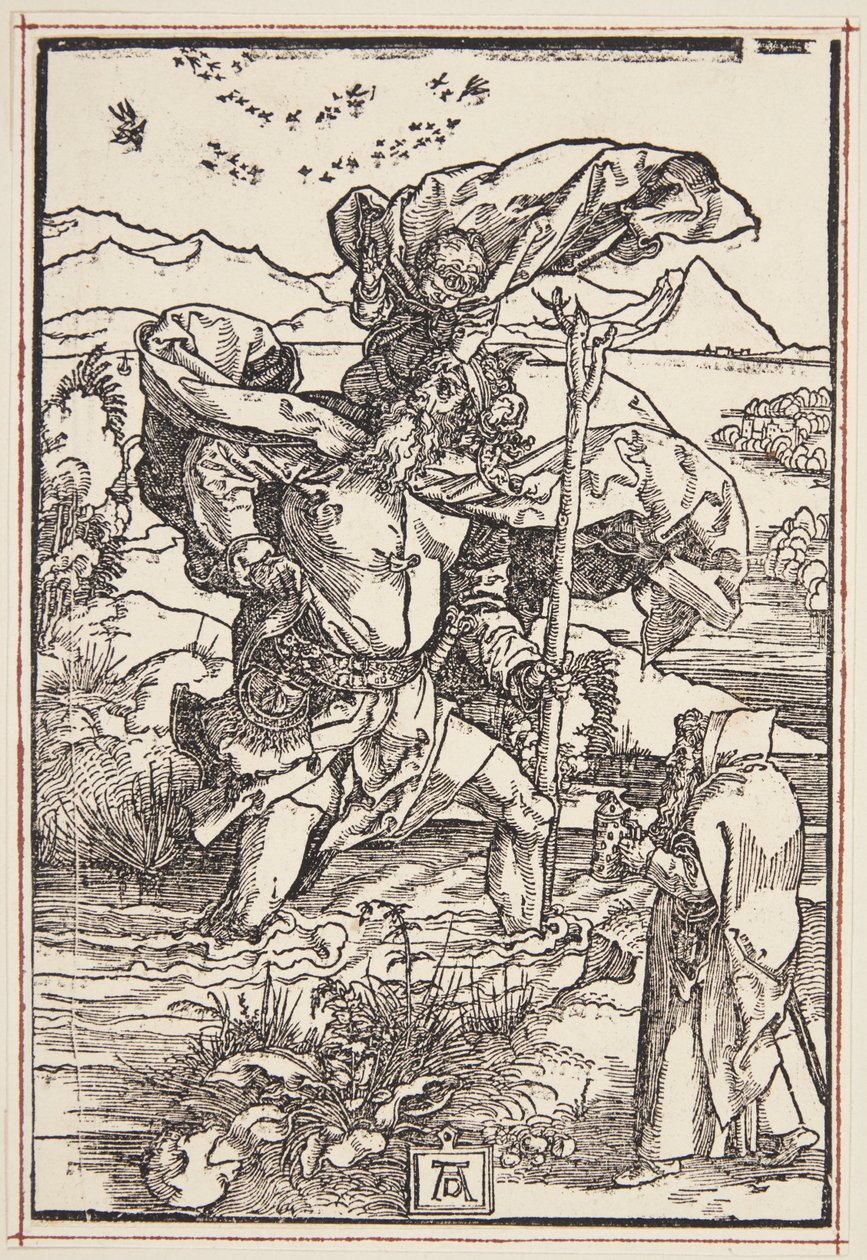 San Cristoforo nel deserto con uno stormo di uccelli da Albrecht Dürer