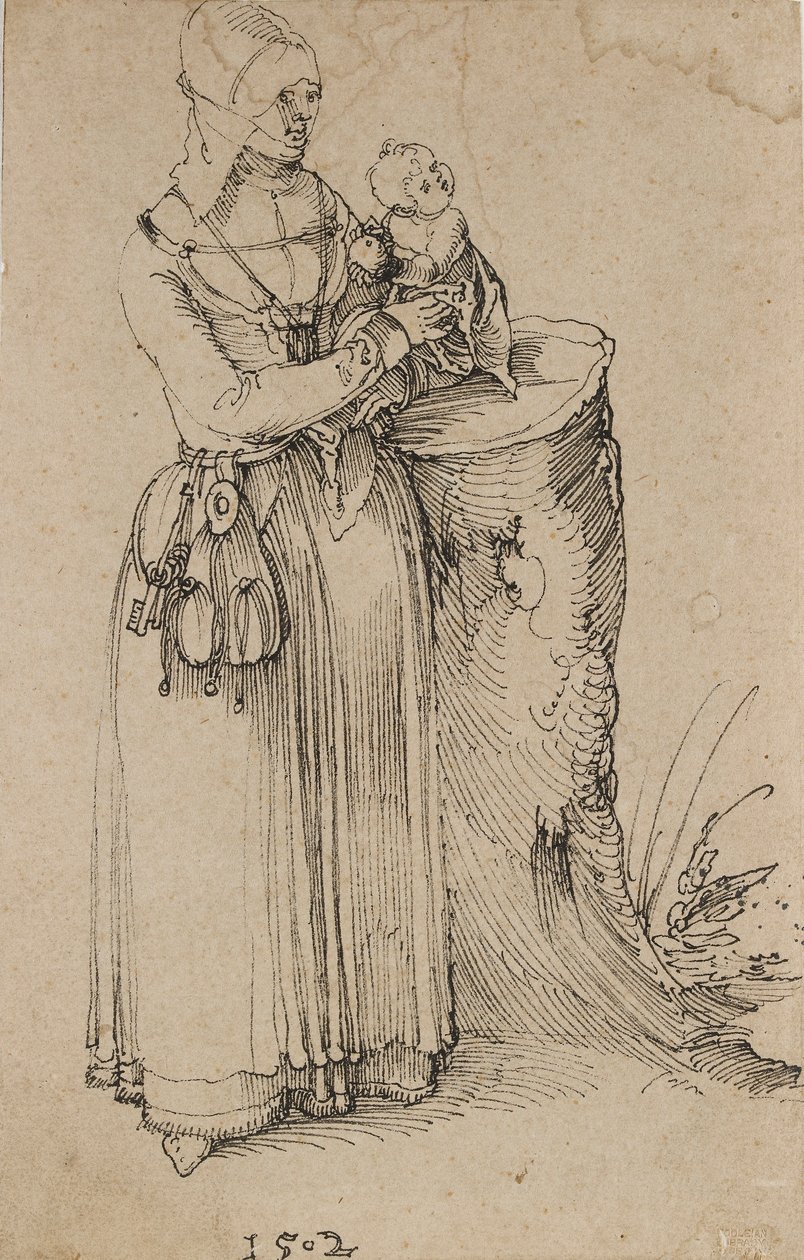 Figura in piedi di una donna con un bambino da Albrecht Dürer