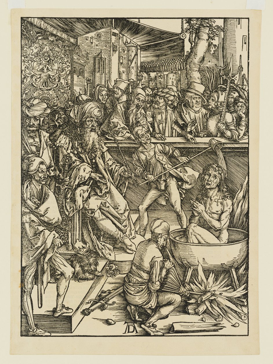 Il tentato martirio di san Giovanni in un calderone di olio bollente, sotto Domiziano da Albrecht Dürer