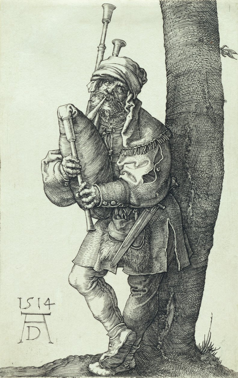 Il suonatore di cornamusa, 1514 da Albrecht Dürer