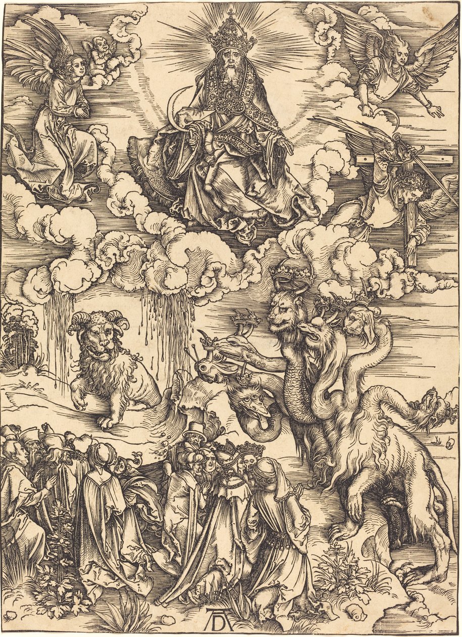 La bestia con due corna come un agnello da Albrecht Dürer