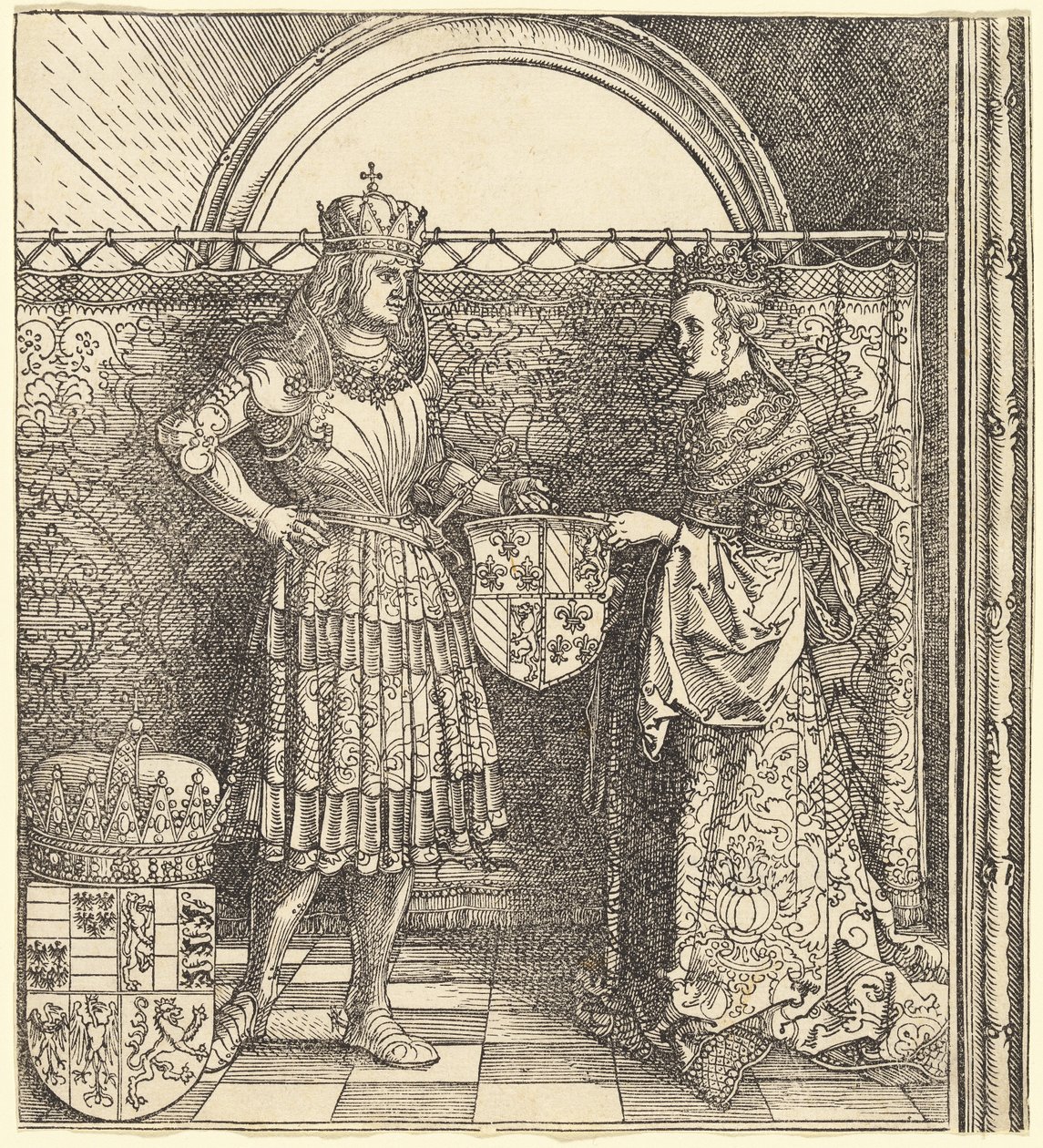 Il Fidanzamento di Massimiliano con Maria di Borgogna da Albrecht Dürer