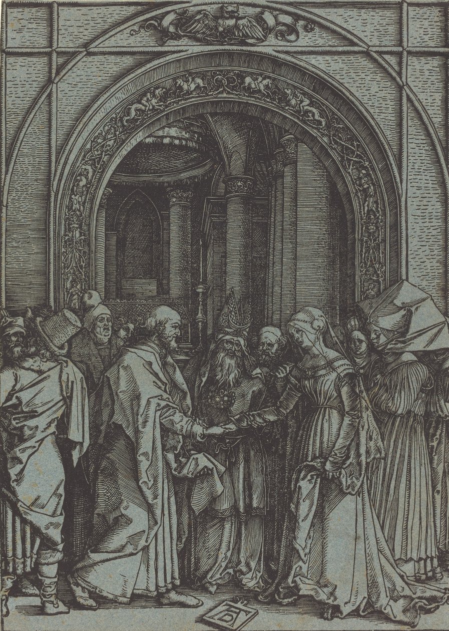 Il fidanzamento della Vergine, c.1504-1505 stampato 1560s-1570s da Albrecht Dürer