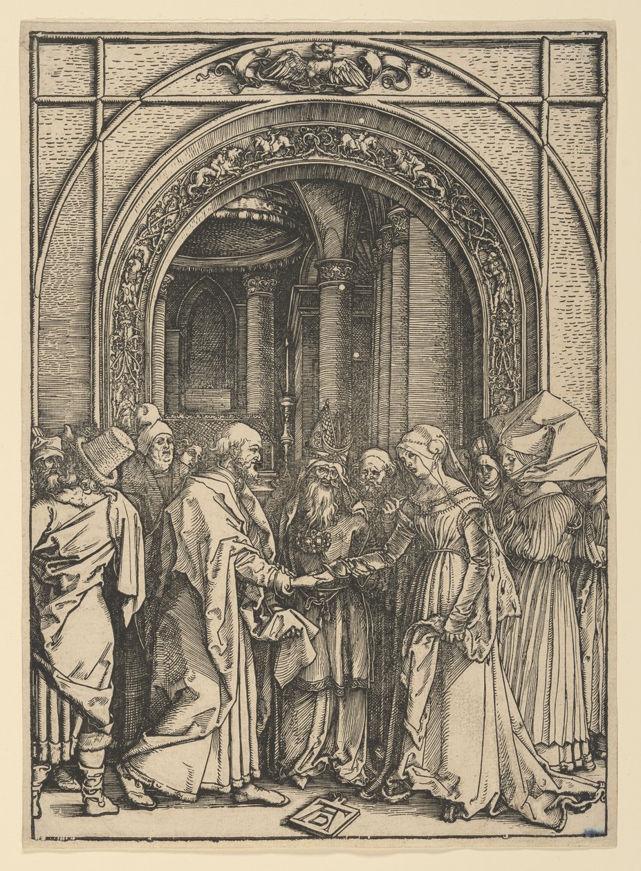 Il fidanzamento della Vergine, tratto da *La vita della Vergine* da Albrecht Dürer