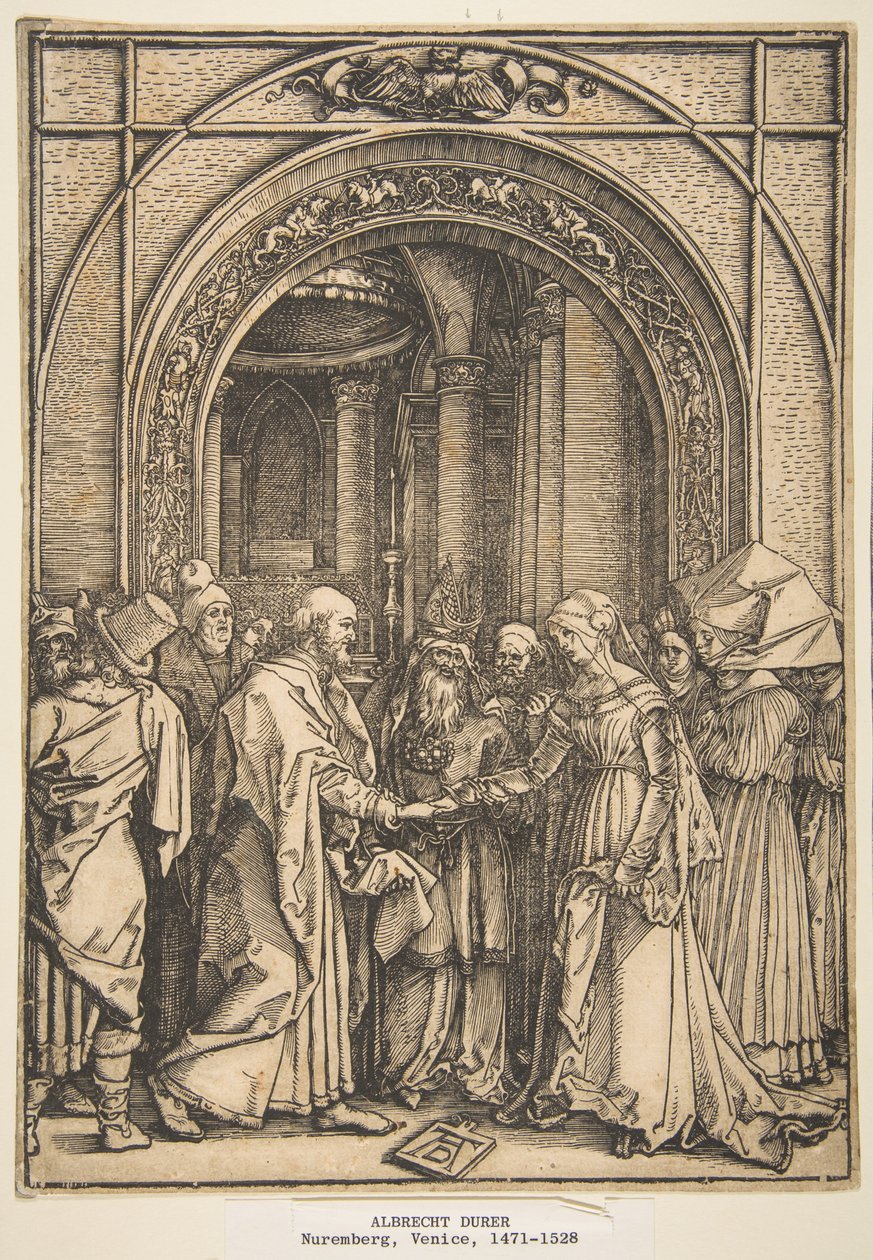 Il fidanzamento della Vergine, tratto da “La vita della Vergine” da Albrecht Dürer