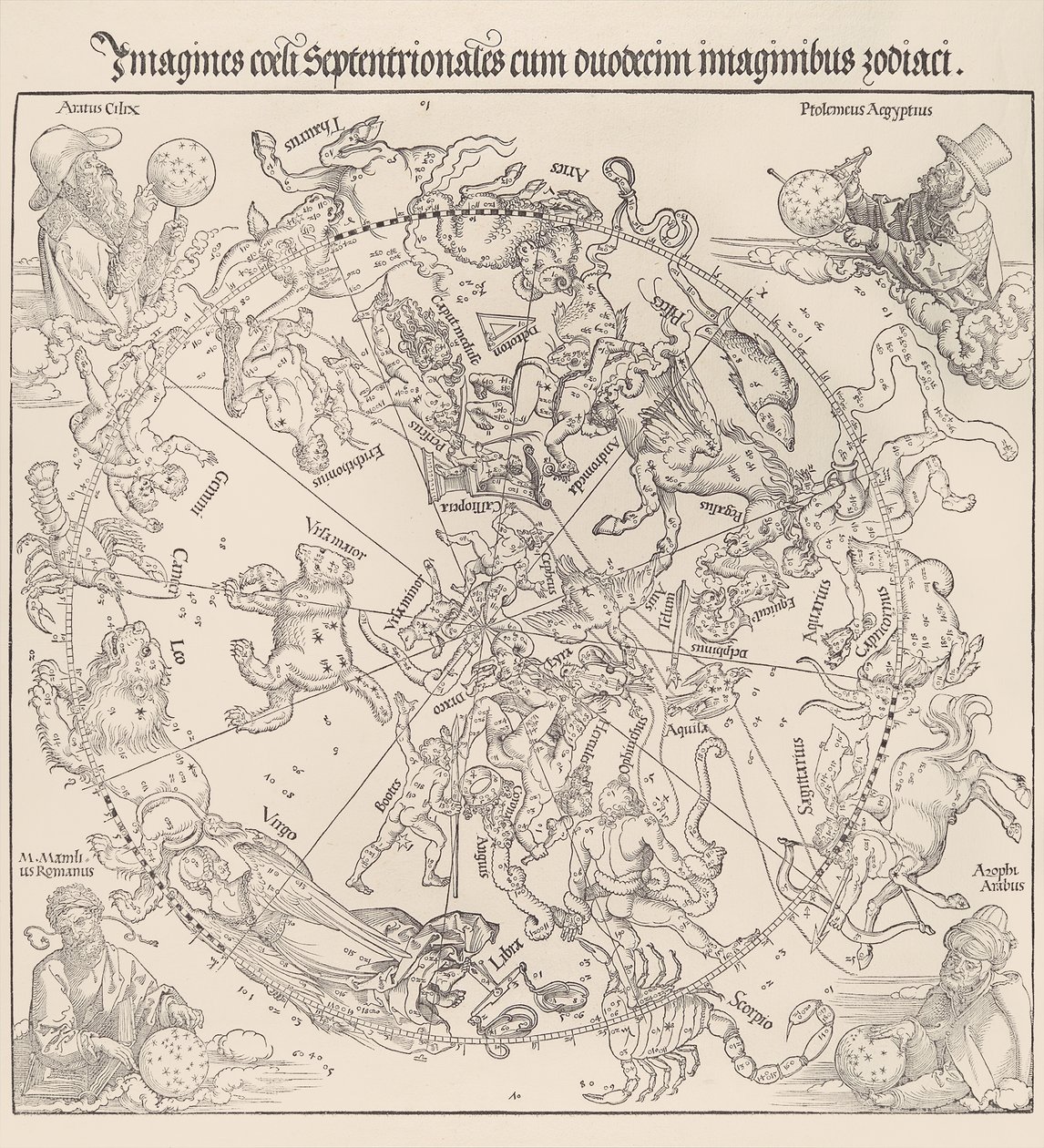 La mappa celeste - Emisfero settentrionale, 1515 da Albrecht Dürer