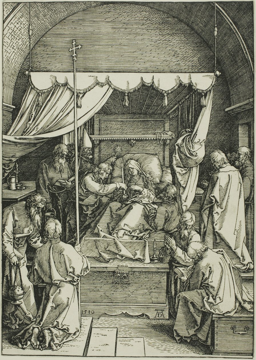La morte della Vergine, da La vita della Vergine da Albrecht Dürer