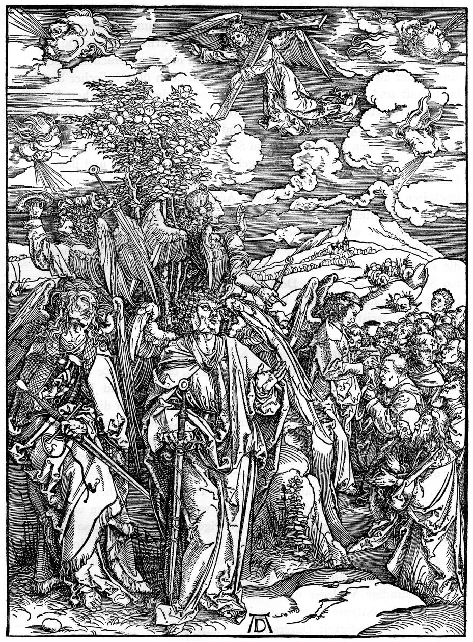 I quattro angeli che tengono i venti da Albrecht Dürer
