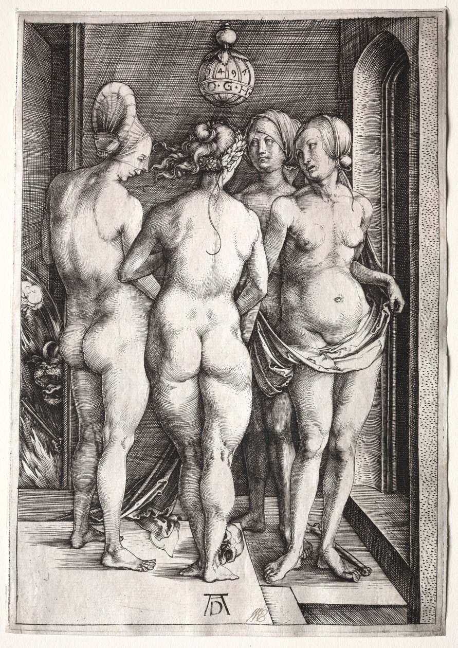Le quattro streghe, quattro donne nude, 1497 da Albrecht Dürer
