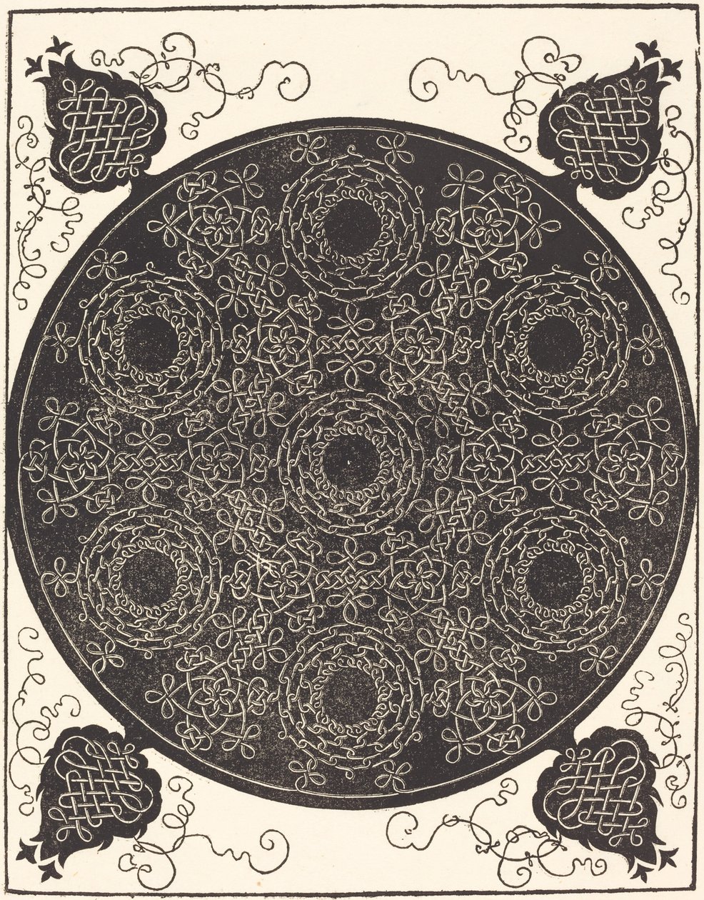 Il Quarto Nodo (combinando sette gruppi circolari di nodi con centri neri) da Albrecht Dürer