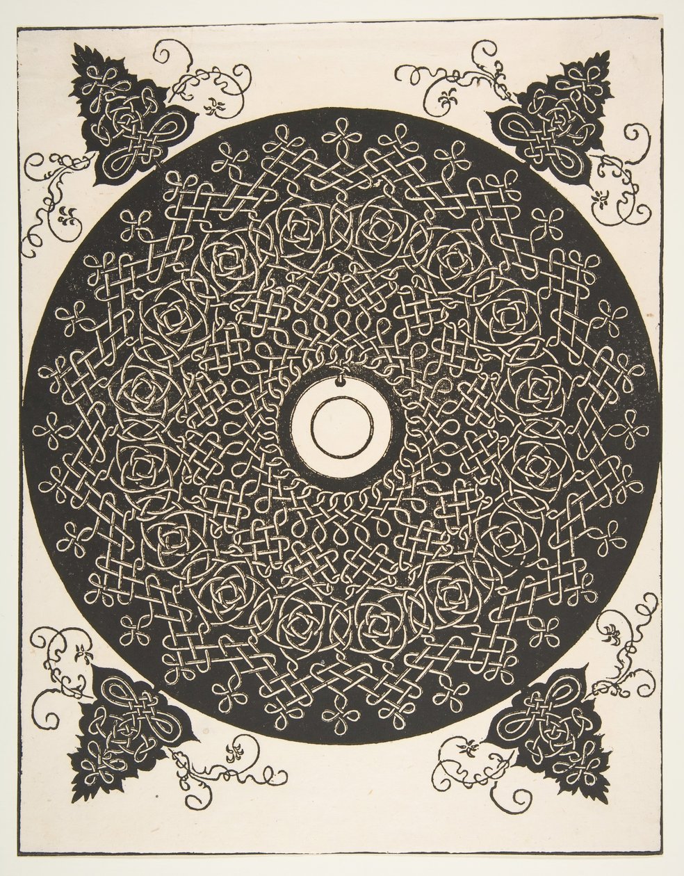 Il quarto nodo. Rondella intrecciata con un medaglione rotondo al centro, prima del 1521 da Albrecht Dürer
