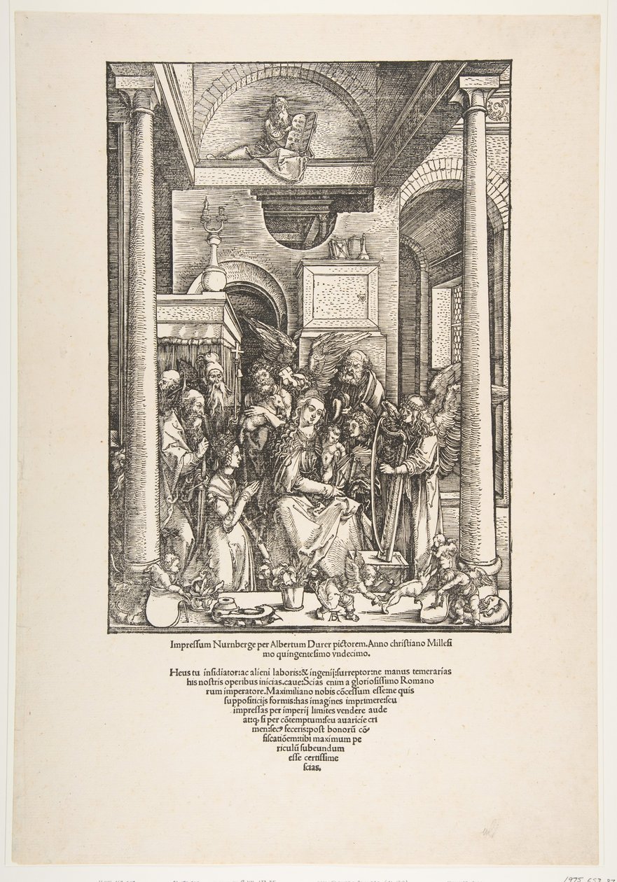La glorificazione della Vergine, da La vita della Vergine, edizione latina da Albrecht Dürer