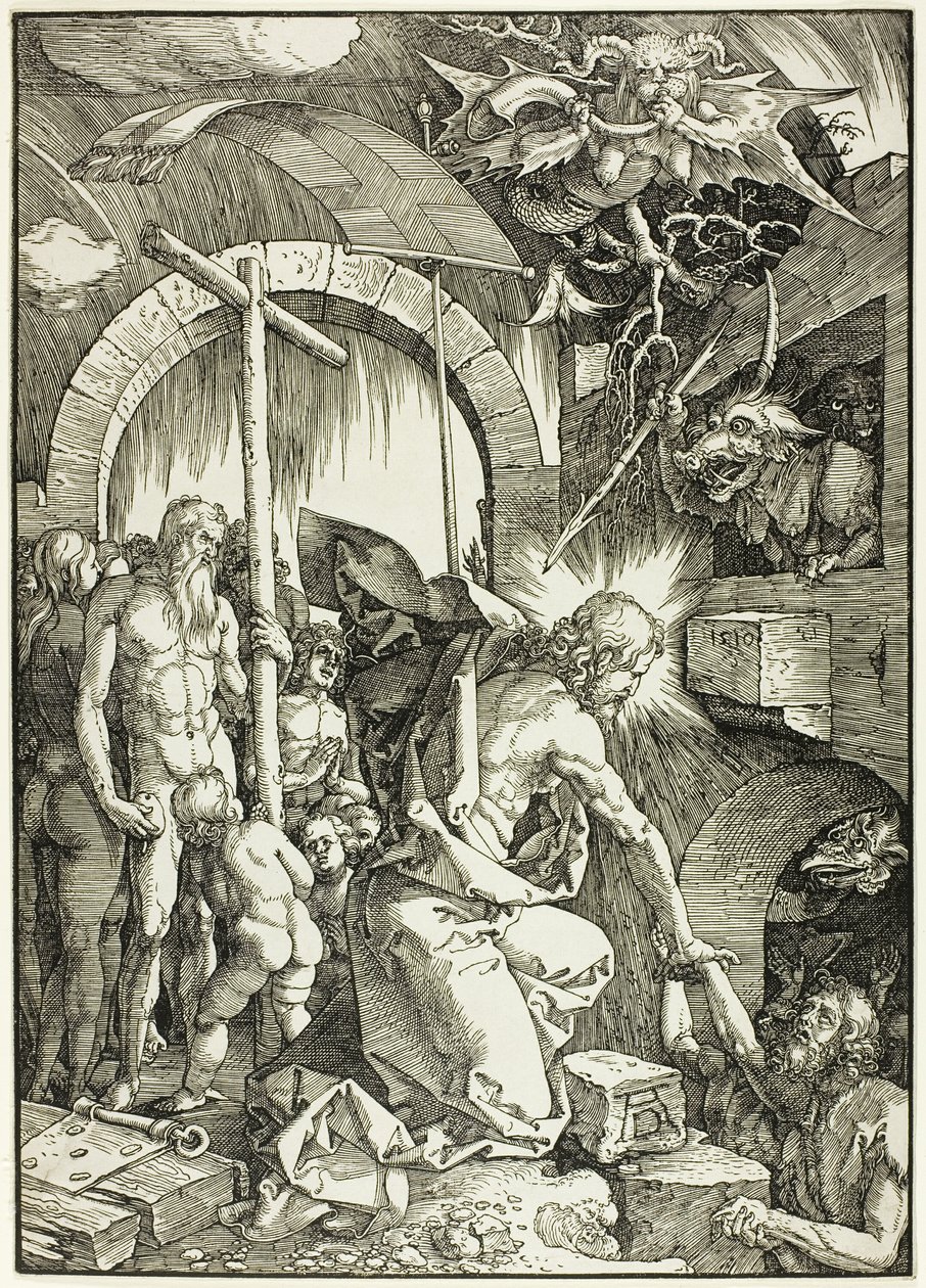 La discesa di Cristo agli inferi, tavola nove da La Grande Passione da Albrecht Dürer