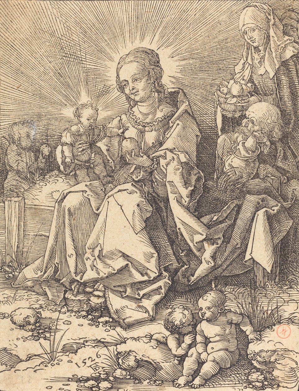 La Sacra Famiglia su una panchina erbosa, 1526 da Albrecht Dürer