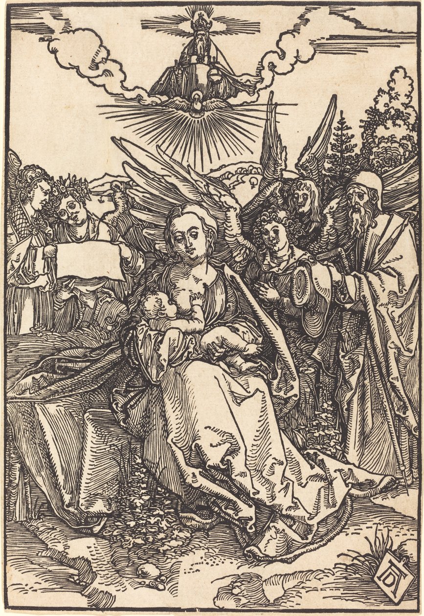 La Sacra Famiglia con cinque angeli da Albrecht Dürer