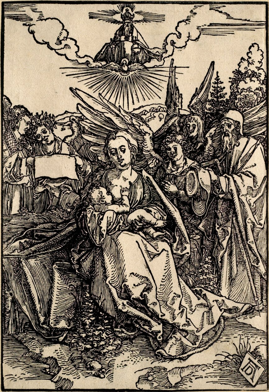 La Sacra Famiglia con cinque angeli da Albrecht Dürer