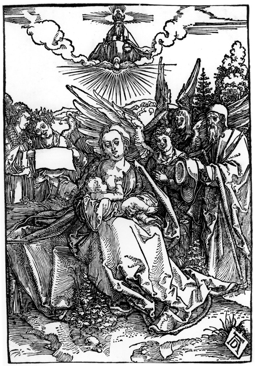La Sacra Famiglia con Cinque Angeli, c.1504 da Albrecht Dürer