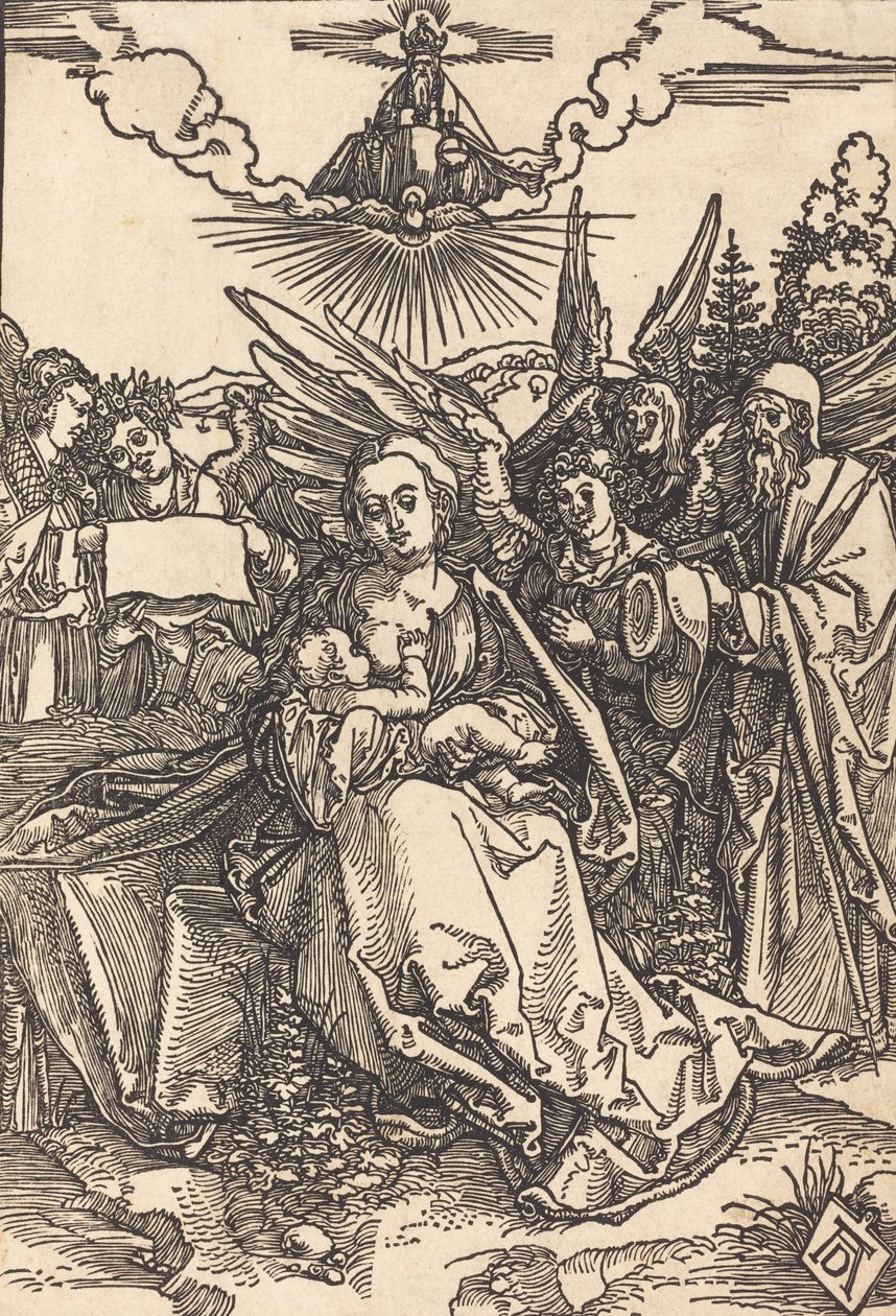 La Sacra Famiglia con cinque angeli, entro il 1505 da Albrecht Dürer