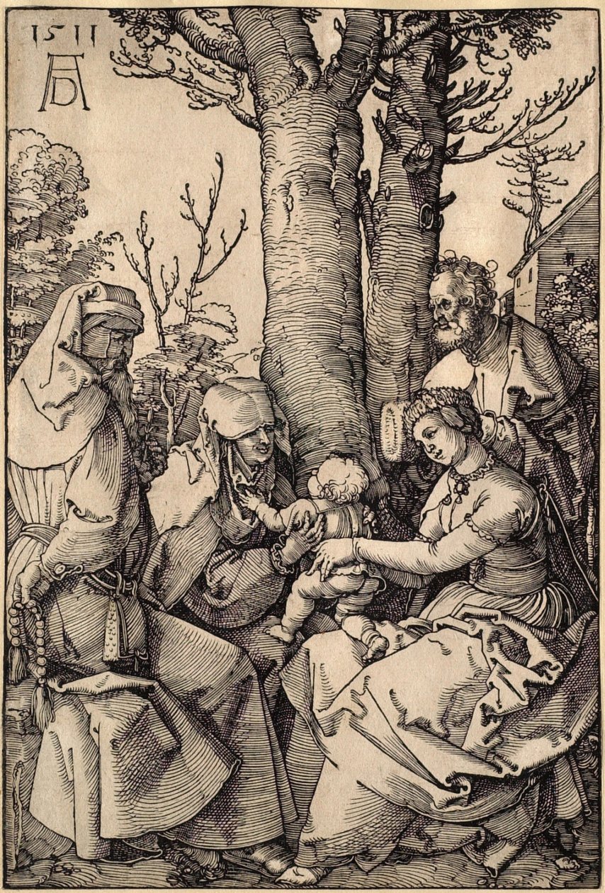 La Sacra Famiglia con Gioacchino e Anna sotto un albero da Albrecht Dürer