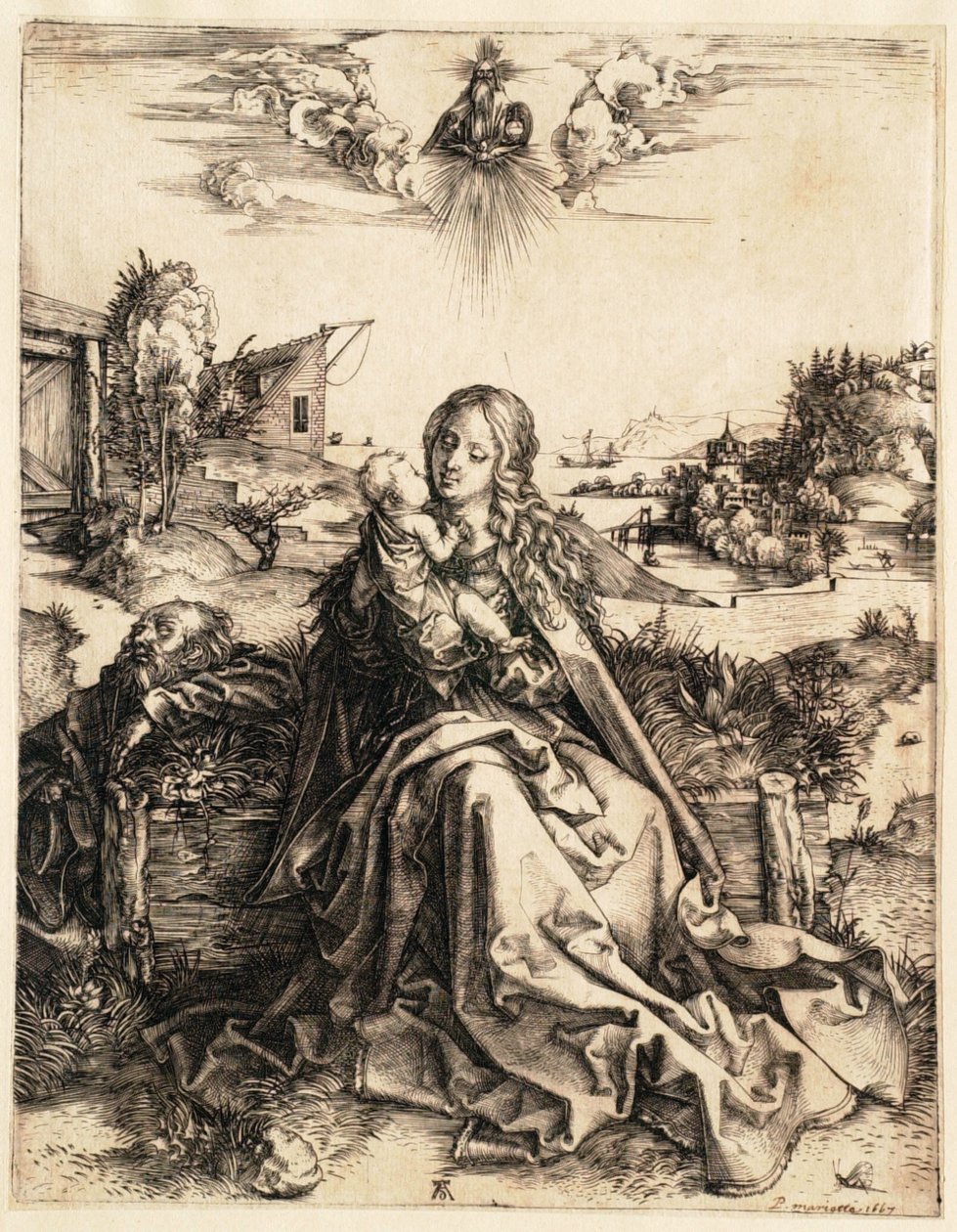 La Sacra Famiglia con la farfalla da Albrecht Dürer