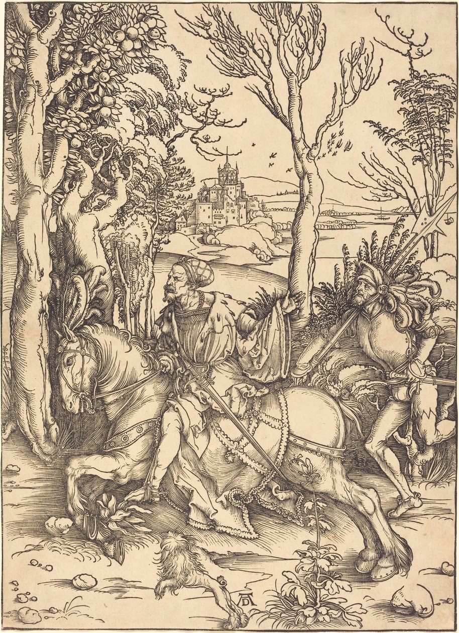 Il cavaliere a cavallo e il lanzichenecco da Albrecht Dürer