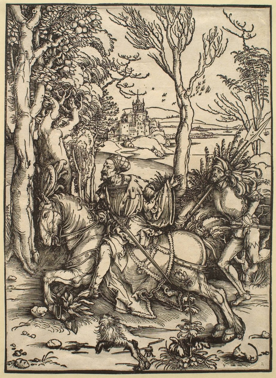 Il cavaliere a cavallo e il lanzichenecco da Albrecht Dürer