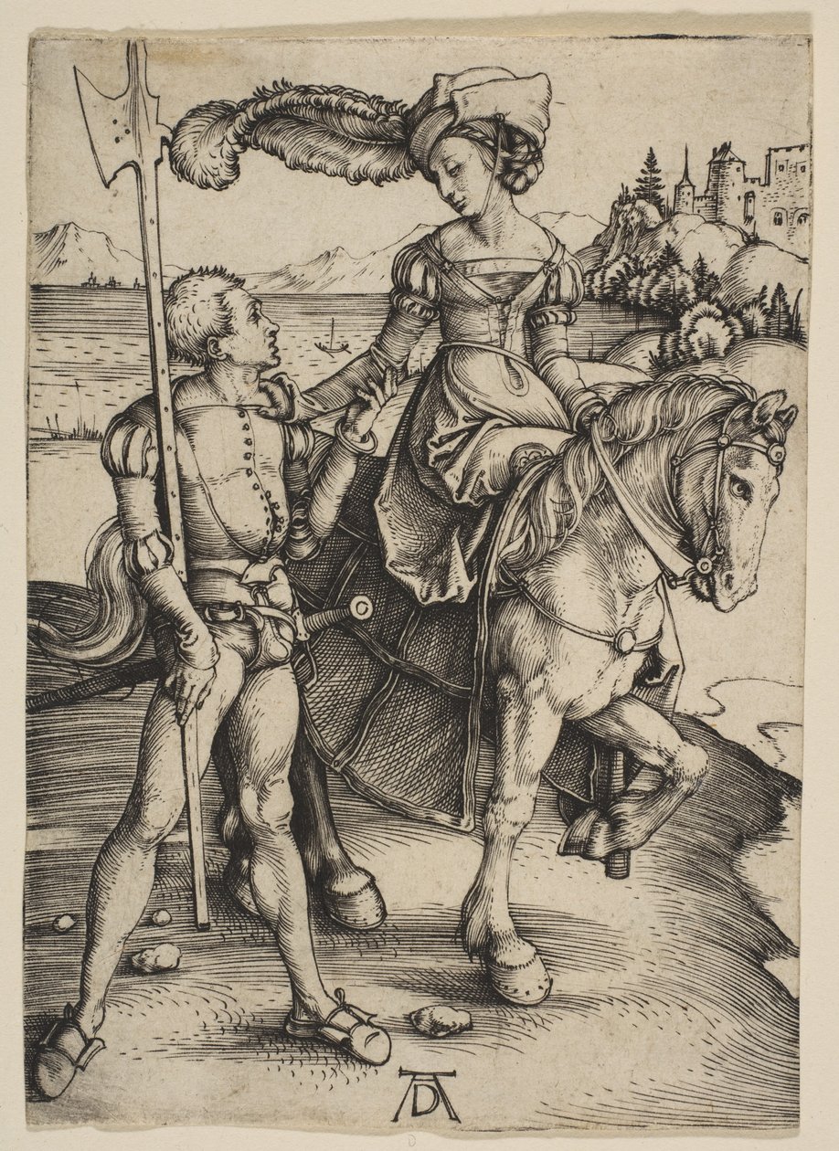 La dama a cavallo e il lansquenet da Albrecht Dürer
