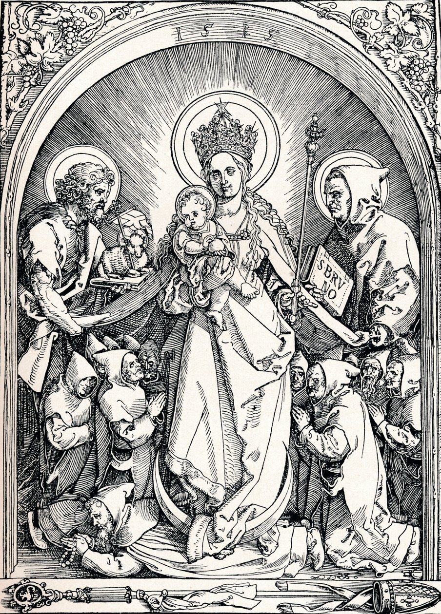 La Madonna con i certosini, San Giovanni Battista e San Bruno, 1515, 1906 da Albrecht Dürer