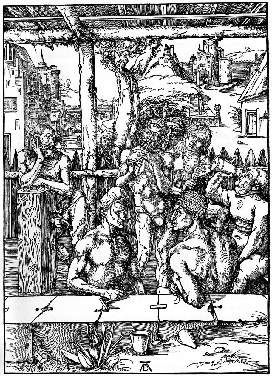 Il bagno degli uomini, 1497-1498, 1936 da Albrecht Dürer