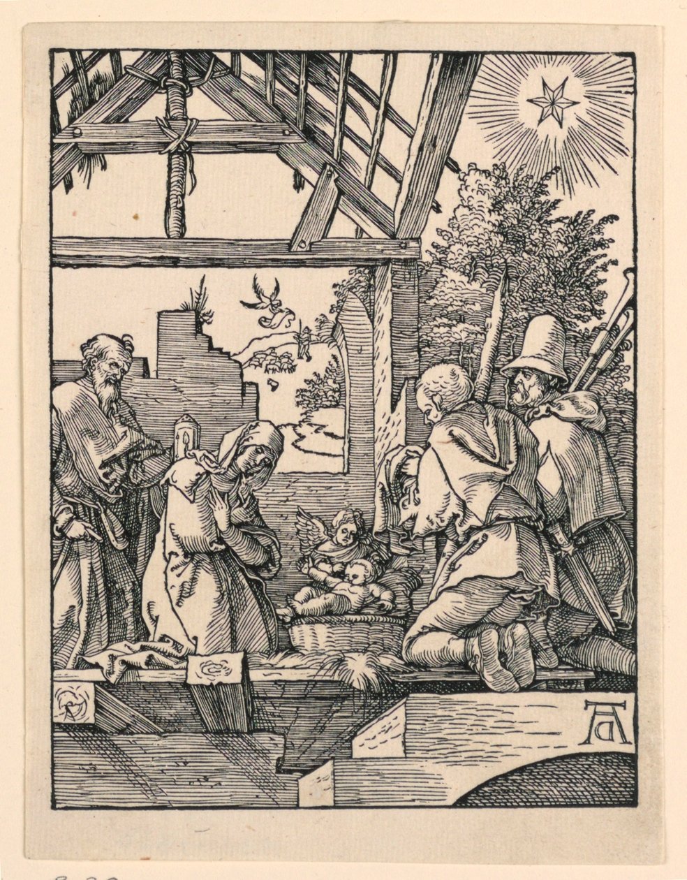 La Natività (Adorazione dei pastori) dalla serie La Piccola Passione da Albrecht Dürer