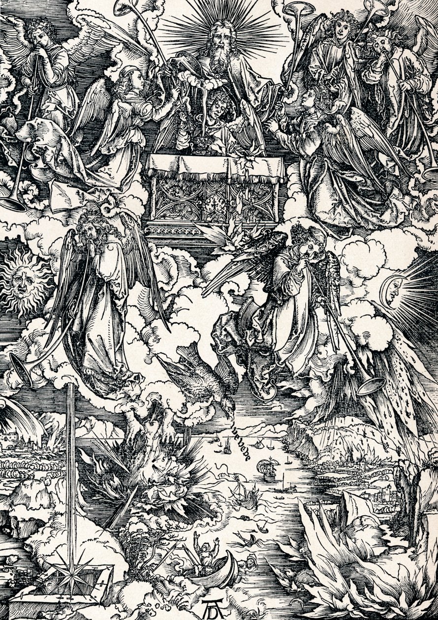 Le sette trombe sono date agli angeli, 1498, 1906 da Albrecht Dürer