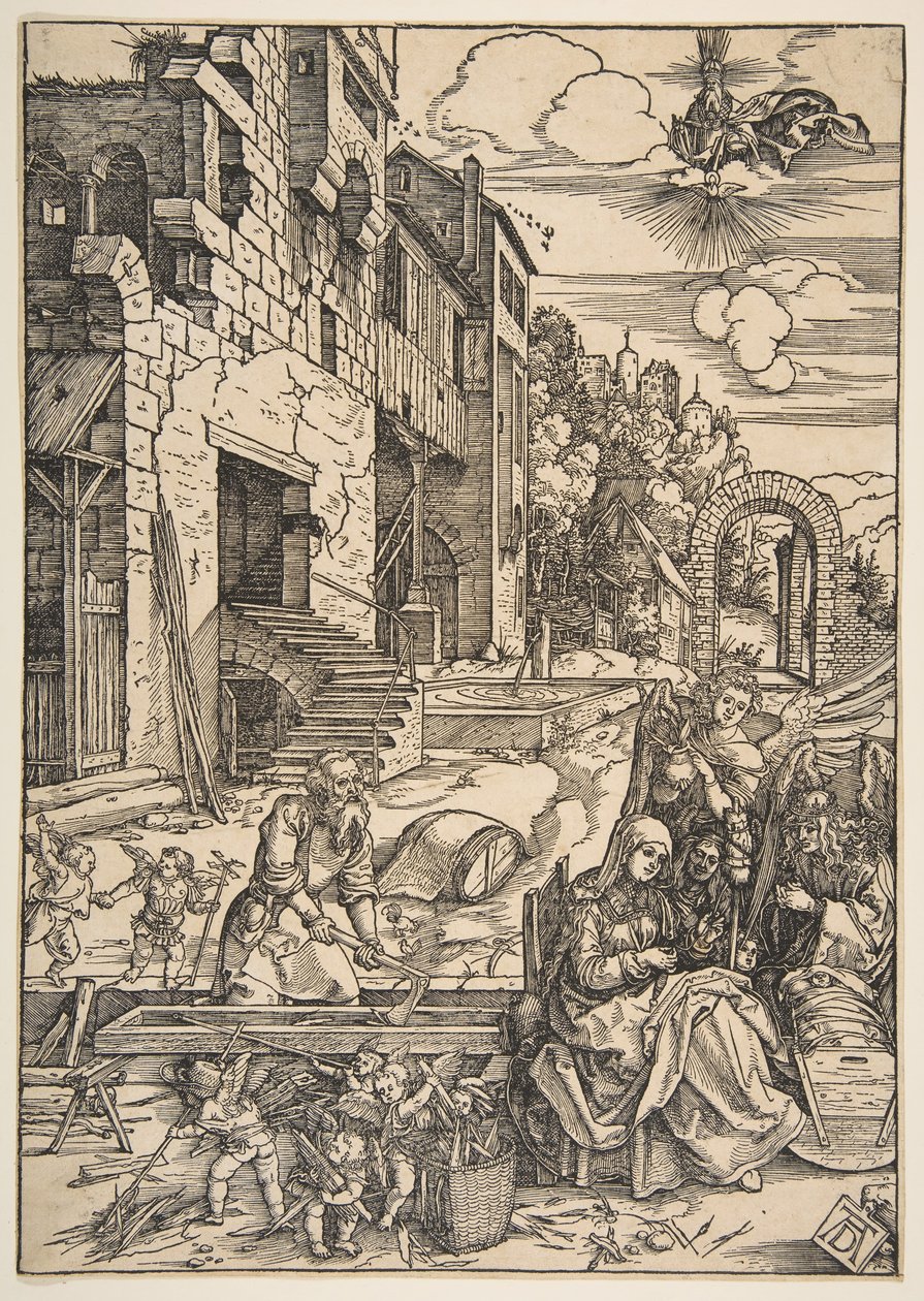 Il soggiorno della Sacra Famiglia in Egitto, da La vita della Vergine, dopo il 1511 da Albrecht Dürer