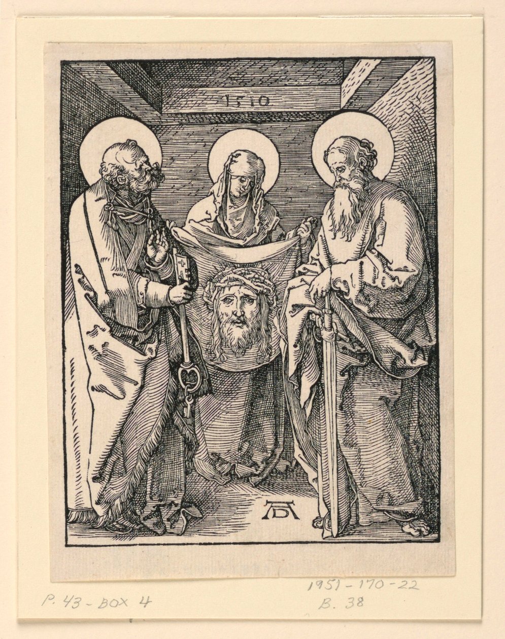 Il Sudario (Santi Veronica, Pietro e Paolo), dalla serie La Piccola Passione da Albrecht Dürer