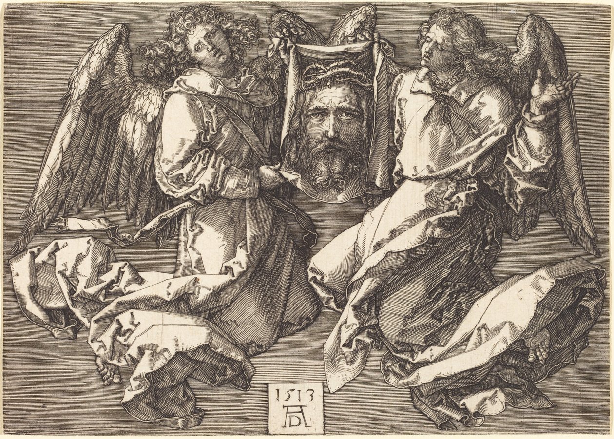 Il sudario sorretto da due angeli da Albrecht Dürer
