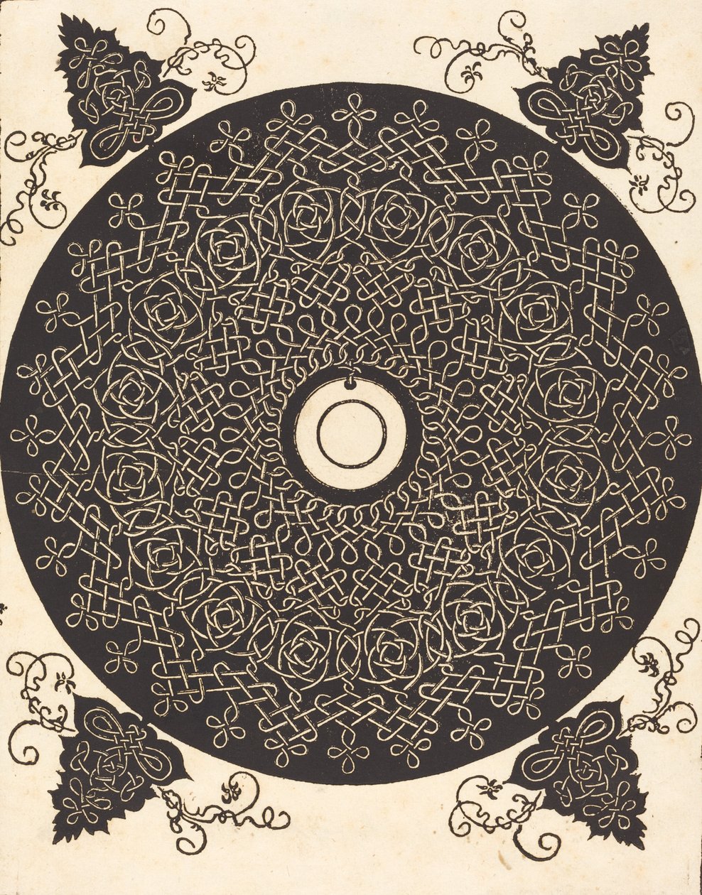 Il terzo nodo con un cerchio nero su un medaglione bianco, probabilmente 1506-1507 da Albrecht Dürer