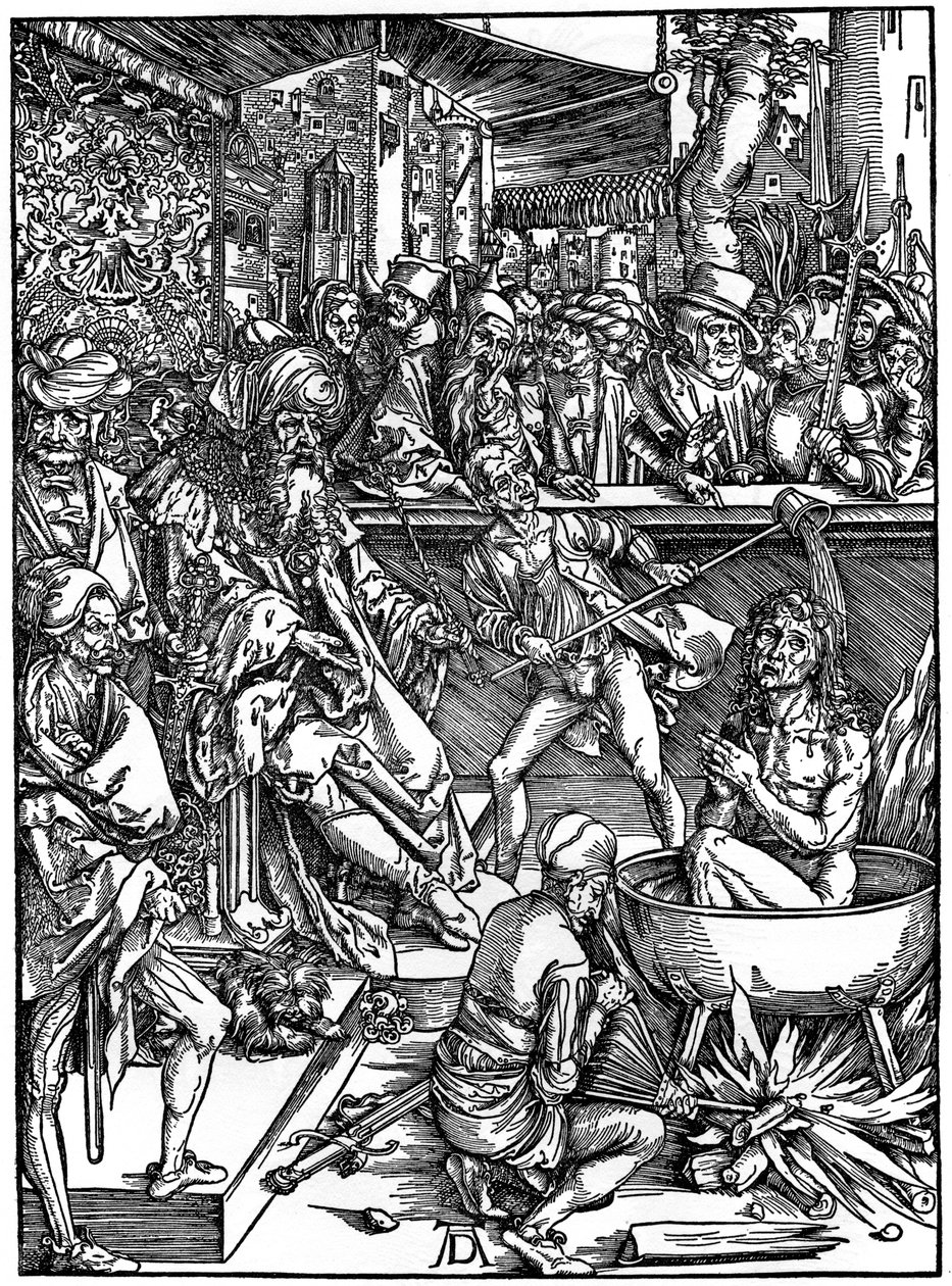 La tortura di San Giovanni Evangelista da Albrecht Dürer