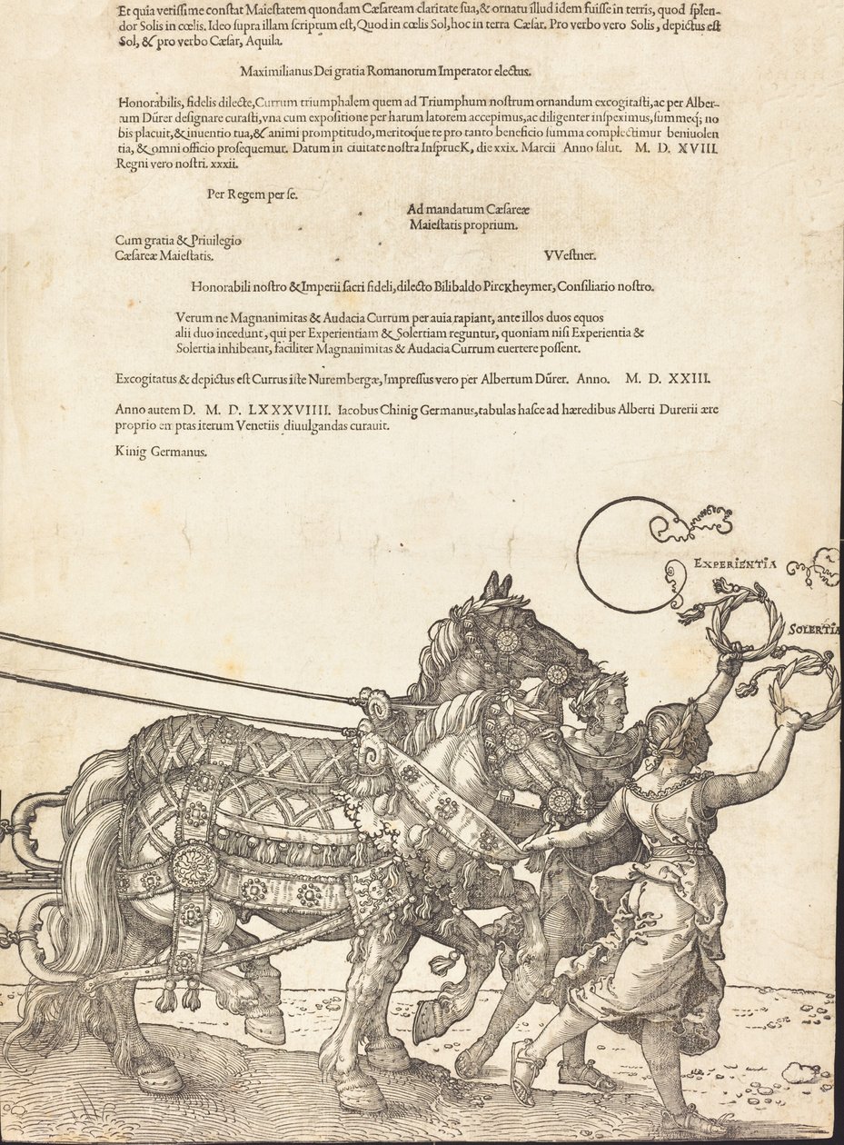 Il carro trionfale di Massimiliano I Il grande carro trionfale [tavola 8 di 8], edizione latina 1523 da Albrecht Dürer