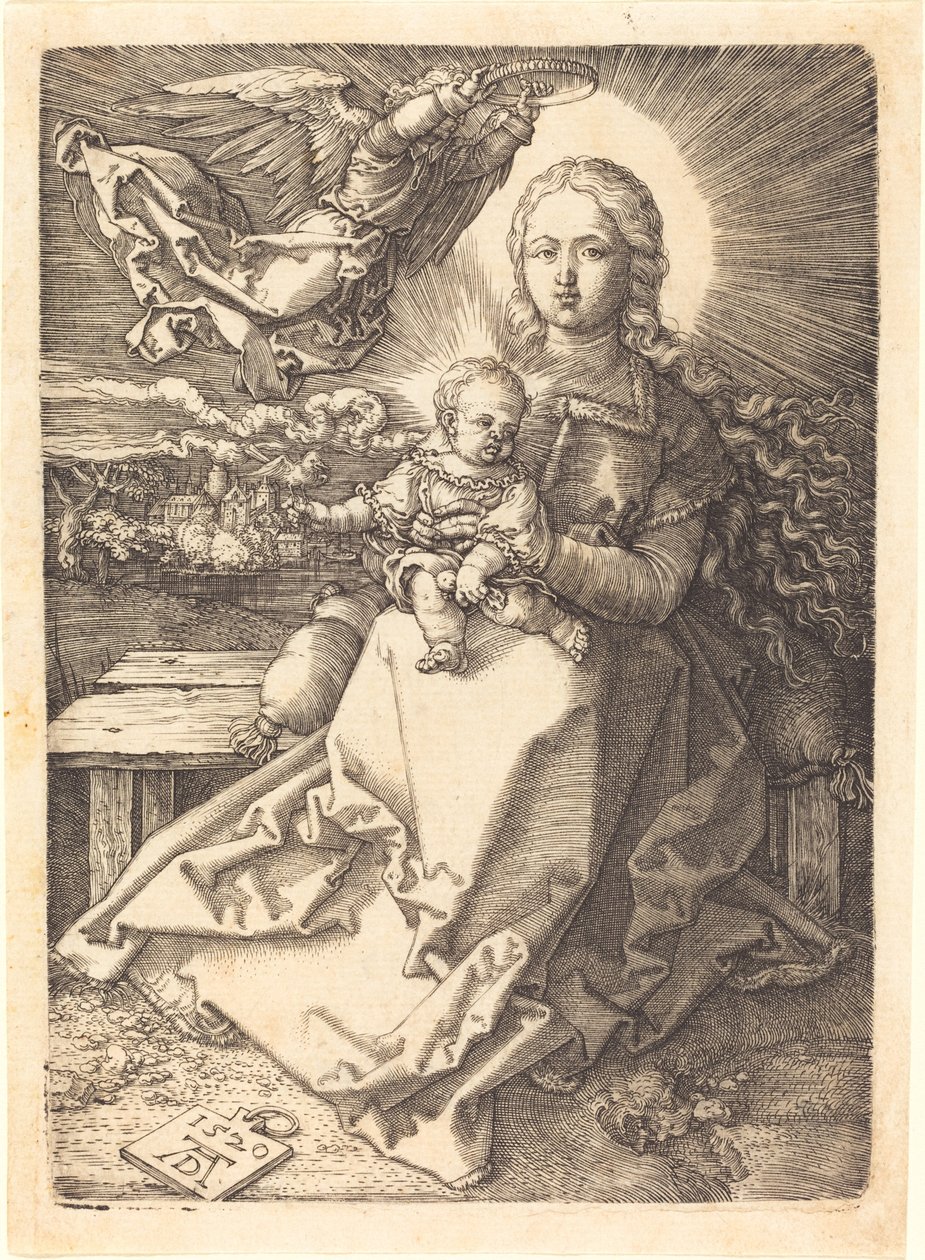 La Vergine e il Bambino Incoronati da un Angelo da Albrecht Dürer