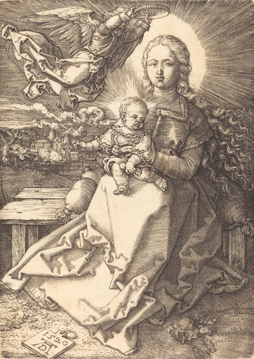 La Vergine e il Bambino incoronati da un angelo da Albrecht Dürer