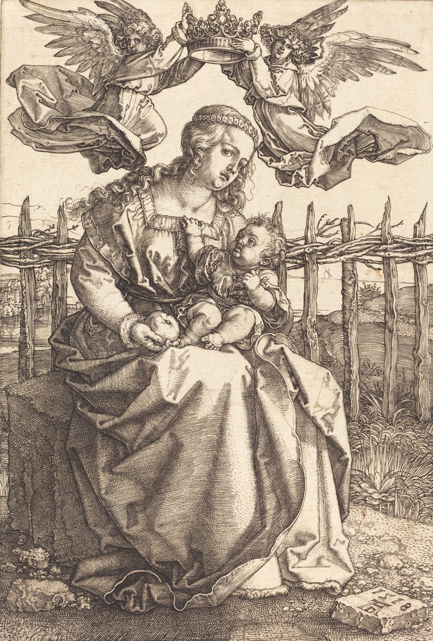 La Vergine e il Bambino incoronati da due angeli, 1518 da Albrecht Dürer