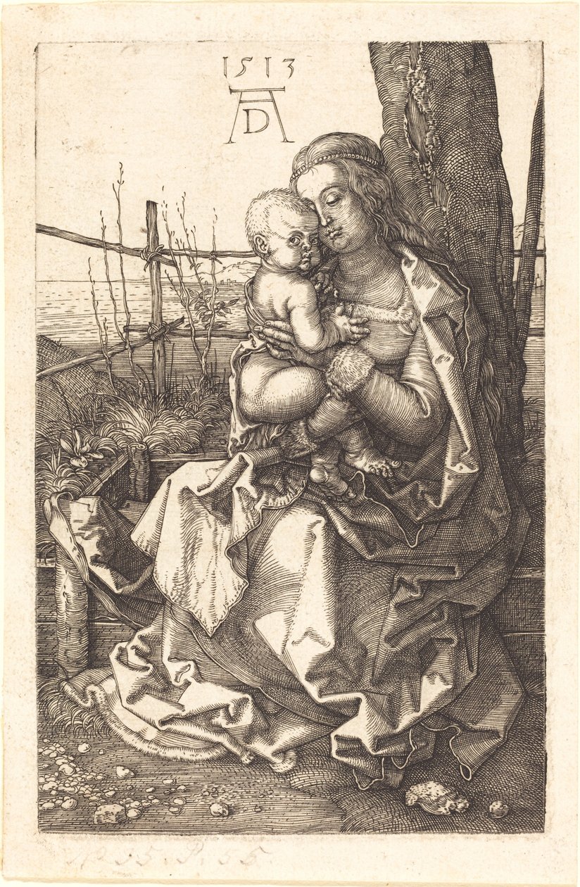 La Vergine e il Bambino seduti sotto un albero da Albrecht Dürer