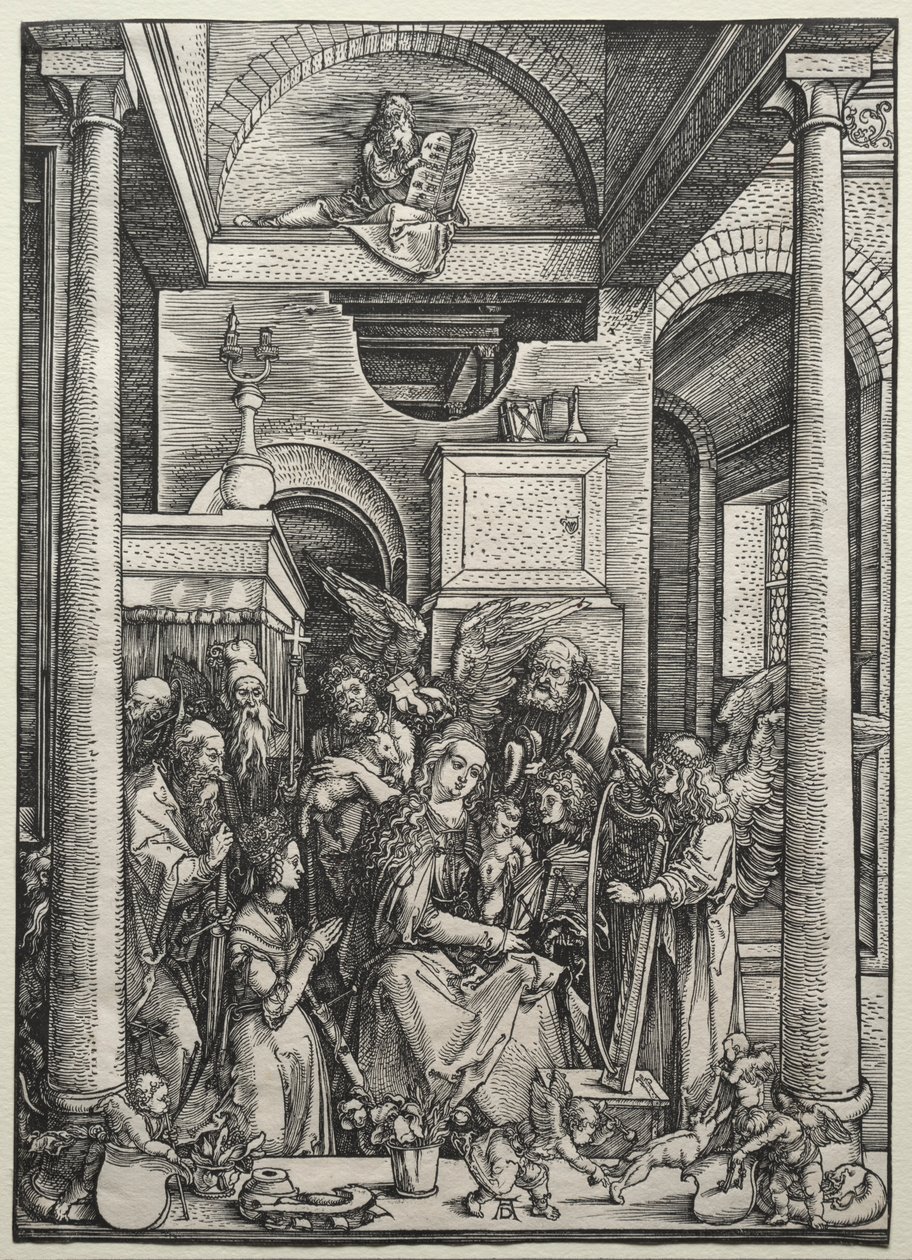 La Vergine e il Bambino circondati da santi e angeli, c. 1500-1502 da Albrecht Dürer