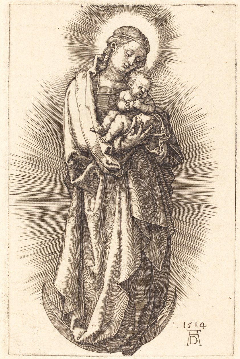 La Vergine e il Bambino su una Mezzaluna con un Diadema da Albrecht Dürer