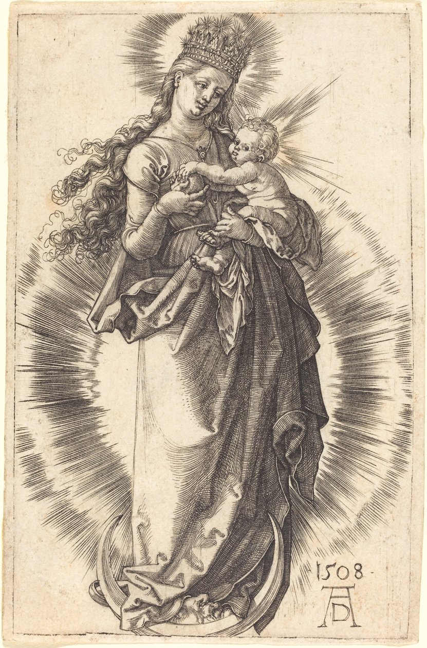 La Vergine e il Bambino su una Mezzaluna con una Corona Stellata da Albrecht Dürer