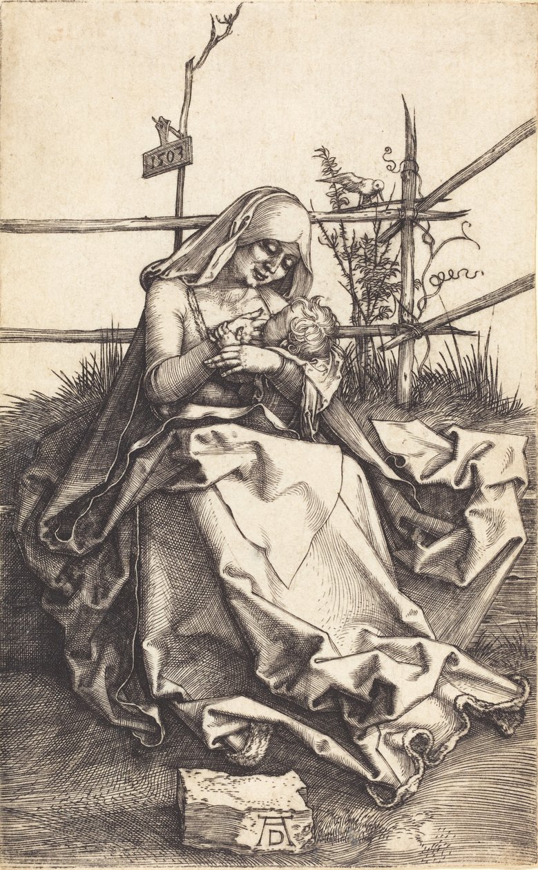La Vergine e il Bambino su una panchina erbosa, 1503 da Albrecht Dürer