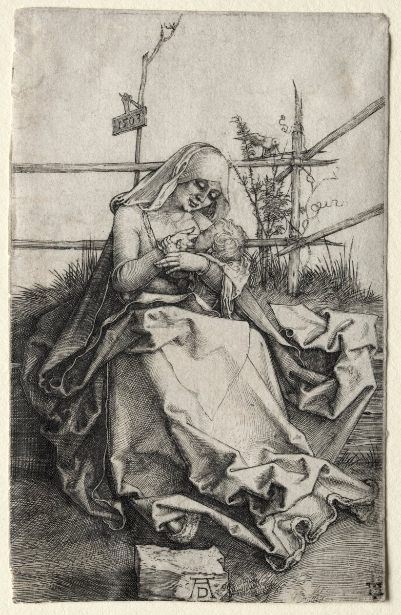 La Vergine e il Bambino su una Panchina Erbosa, 1503 da Albrecht Dürer