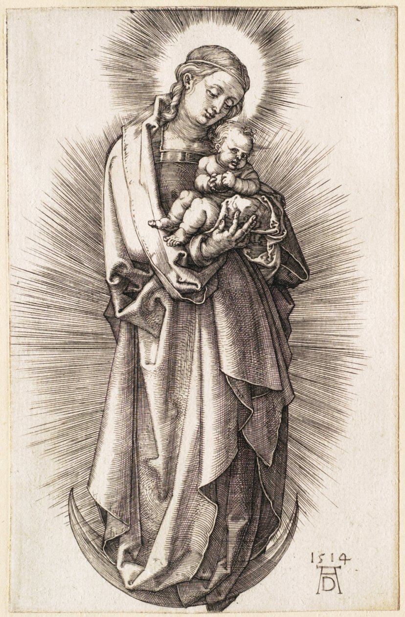 La Vergine con il Bambino sulla falce di luna con un diadema da Albrecht Dürer